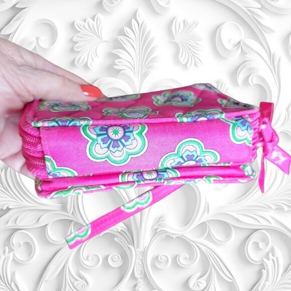 Vera Bradley pink zip around quilted catds coin wristlet wallet - Picture 5 of 7